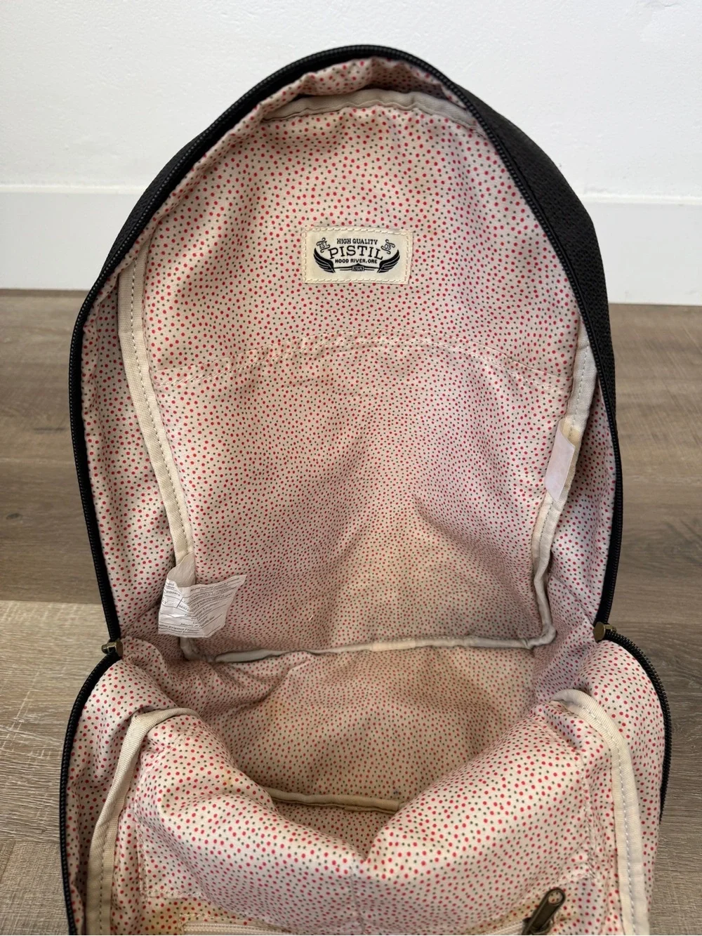 Pistil Black Canvas Leather Trim Backpack